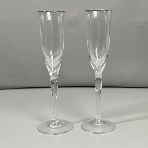 Lenox Rhythm Millennium Platinum Champagne Flute  Set of 2 - Picture 1 of 13