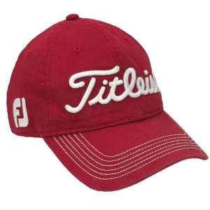 Titleist Pro V1 FootJoy FJ Golf Hat Red Tour Dad Cap Adjustable Strap OSFM - Picture 1 of 7