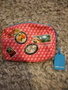Estee Lauder Pink Travel Stickers Make Up Bag - Picture 1 of 7