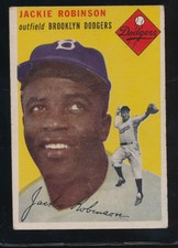 1954 Topps Jackie Robinson #10 - Dodgers - VgEx (no creases) - D1764