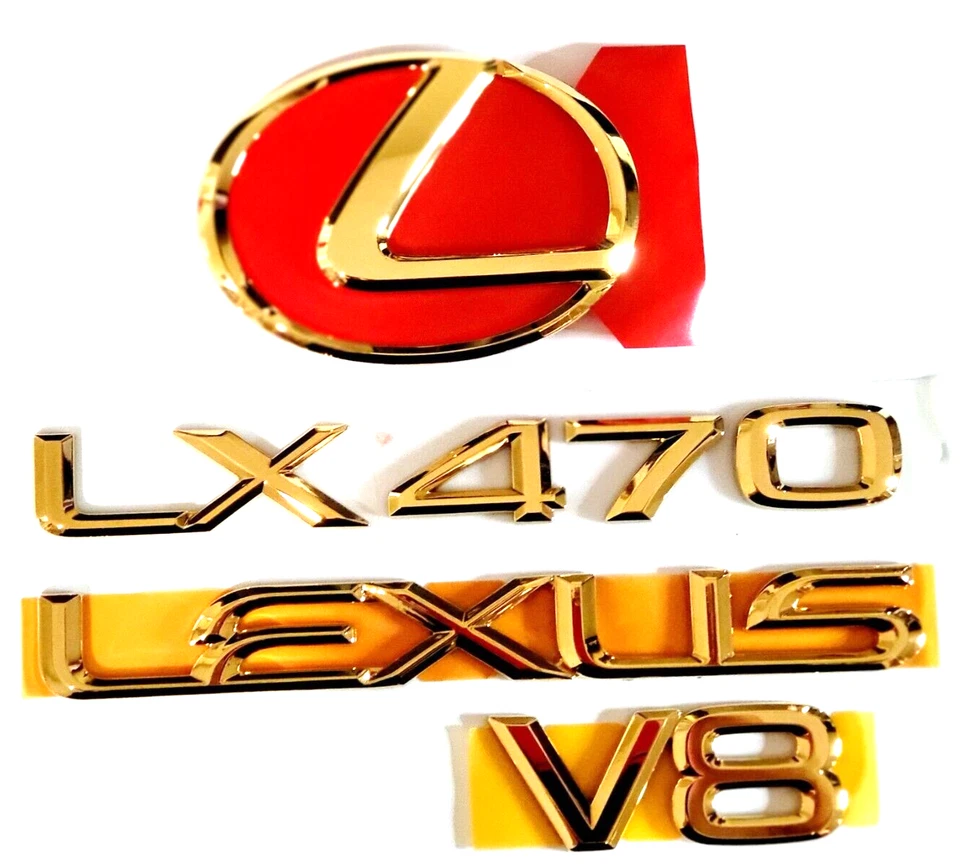 98-03 ПОДХОДИТ ДЛЯ НОВОГО LEXUS LX470 ЭМБЛЕМА ЗАДНЕГО БАГАЖНИКА 24K ЗОЛОТОЙ НАБОР 1998 1999 2000 2001 03 - Изображение 1 из 1