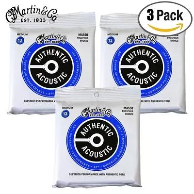 Martin MA550 SP Phos Bronze Auth Guitar Strings Medium 13-56 (3 PACK) - Image 1 of 4