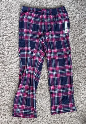 Pantalones de pijama Sonoma de franela a cuadros grandes nuevos con etiquetas rosa azul marino algodón a cuadros Foto 1 de 4