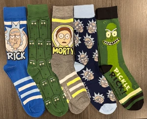 Brand New - One Size Fits Most - Rick and Morty - 5 Pair Casual Crew Socks - Picture 1 of 1