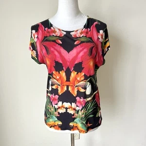 TED BAKER London Tropical Floral Short Sleeve Blouse—SZ. 4 - Picture 1 of 11