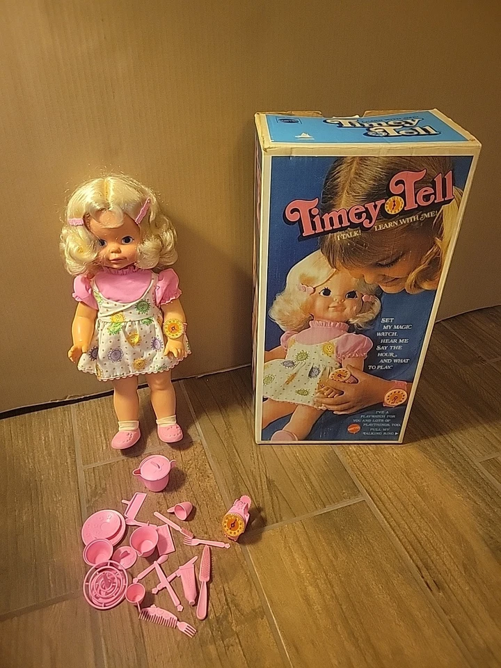 Mattel Timey Tell Chatty Cathy Type Baby Doll 17” Original Clothes & Watch 1969 - Image 1 of 1