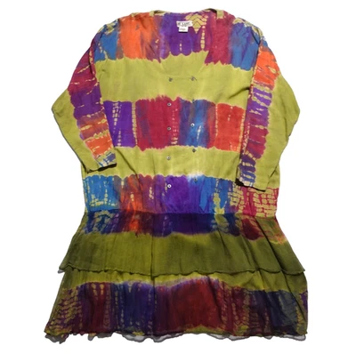 Maxi Vestido At Last New York Talla Grande 22/24 Colorido Estampado Boho Cottage Core Foto 1 de 4