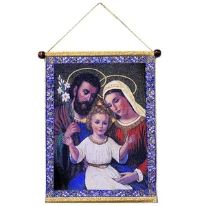 Wall Tapestry Holy Family Saint Joseph Virgin Mary Icon Wall Hanging 14 Inch,... - Picture 1 of 1