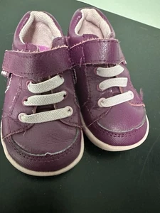 Pediped Toddler Girls Size 5 Dani Berry Dark Pink Leather Walking Shoes - Picture 1 of 11