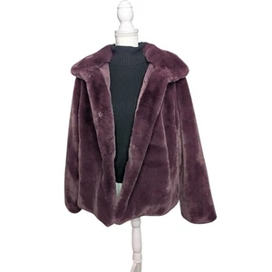 Donna Salyers Fabulous Furs, Plum XL Jacket Faux Fur Events Whimsygoth glam - Picture 1 of 10