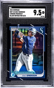 2024 Bowman Colt Emerson #BCP-10 CHR. Pros. Black Refractor SGC 9.5 - Picture 1 of 2