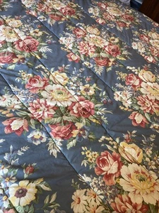 Vtg.Ralph Lauren USA MADE Queen Full Comforter KIMBERLY Blue Floral Cottage Core - Bild 1 von 4