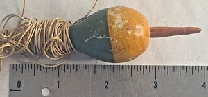 Vintage Wooden Fishing Floats Bobbers Antique Cabin Rustic Decor w/ String 4" - Picture 1 of 5