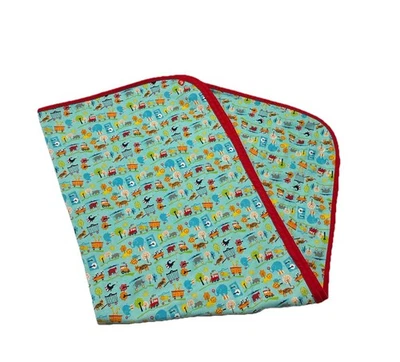 Manta bebé a rayas Zutano circo animales Lovey azul rojo elefante tigre foca Foto 1 de 4