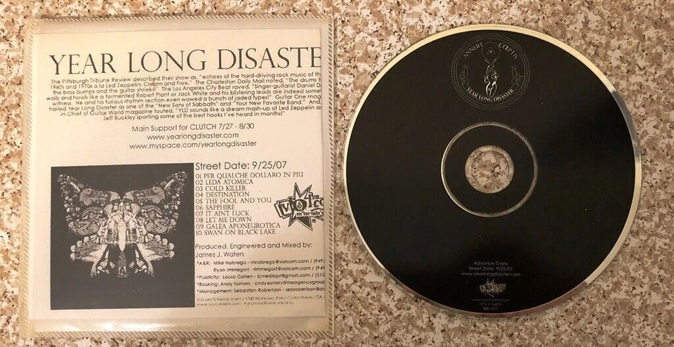 Year Long Disaster ~ Self Titled s/t Promo Promotional Advance CD Volcom Foto 1 de 1