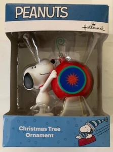 Hallmark Peanuts Snoopy With Red Christmas Tree Ornament Holiday - Picture 1 of 3