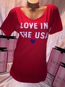 Victorias Secret Sleepshirt Nightie LOVE THE USA XS - Picture 1 of 1