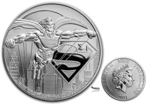 2021 SUPERMAN DC COMICS JUSTICE LEAGUE SILVER COIN - Picture 1 of 3