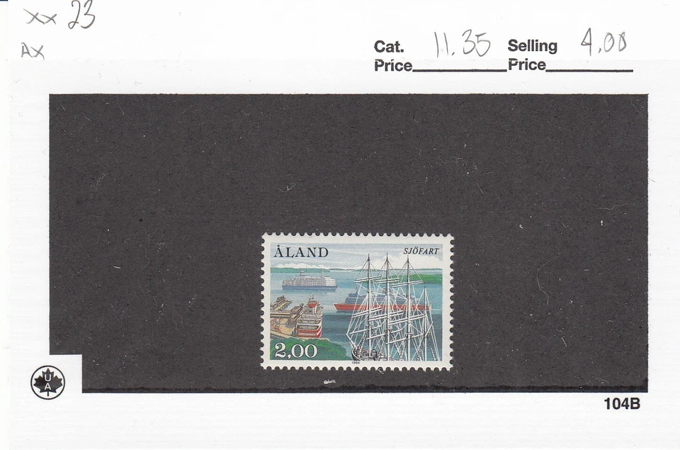 Aland - 1984 - Sc **23 F - 2,00 M multicolor, barcos, puerto de Mariehamn Foto 1 de 1