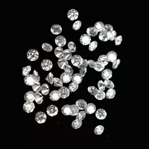 Lote de 25 piezas de diamantes redondos sueltos naturales G H blancos I1 I3 claridad - Imagen 1 de 10