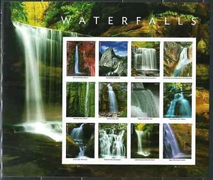 Panel de 12 estampillas Forever Scott # 5800 (MNH) en cascadas de Estados Unidos como nuevas - Imagen 1 de 1