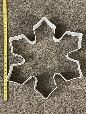 Large 22” White Metal Holiday Cookie Cutter Snow Flake Home Christmas Decoration - Image 1 of 2