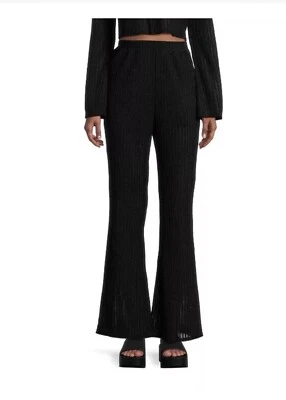 NO BOUNDARIES Crocheted Flair Pants & Shorts Size XL 15-17 Juniors Black NWOT - Image 1 of 4