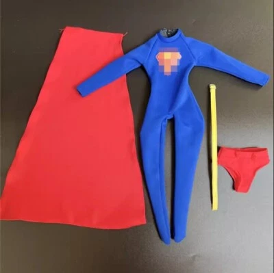 1/6 Bodysuit Jumpsuits Model Only Clothes for  Superman Action Figure Accessory  - Изображение 1 из 4