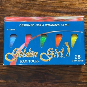 15 Golden Girl Ram Tour Titanium Golf Balls Multi Color Made In USA Woman's Game - Picture 1 of 2