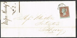 1848 'GLASS-GATES' UDC 1d Red RK '918' Worcester Blue CDS Printed Foundry Bill - Picture 1 of 3