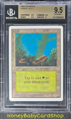 MTG Unlimited Edition 1993 Forest (A) BGS 9.5 GEM MINT Old School 93/94 - Image 1 of 4