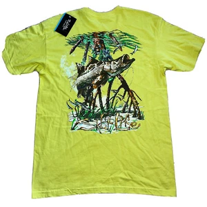 NWT Salt Life Mens Medium Yellow Short Sleeve Back Graphic Tee - Picture 1 of 7
