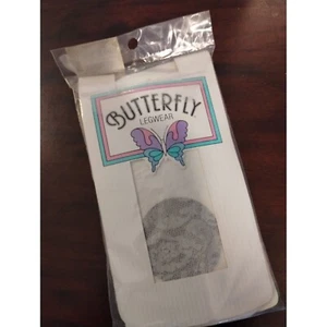 Butterfly Tights 10-12 White Lace Children's Hosiery 🩰 New - Picture 1 of 4