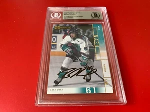 Tarjeta Rick Nash 2000-01 cubierta superior CHL Prospects firmada automática Beckett BAS LOSBBED - Imagen 1 de 2