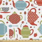 Ambesonne Tea Party Fabric by the Yard Decorative Upholstery Home Accents