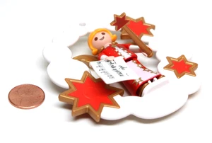 Playmobil Figure Christmas Ornament Girl Child Angel Red Wand Music Wings 5591 - Picture 1 of 1