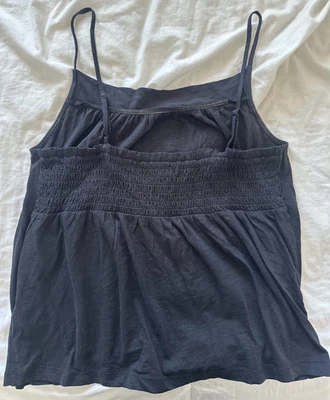 Top Jcrew Smocked Spaghetti Stap Cami Swing Negro Talla M Foto 1 de 4