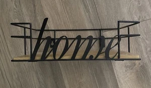 Aplique de pared decorativo de metal y madera estante para letras 12 x 8 X 4" diciendo “hogar” - Imagen 1 de 7