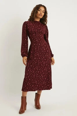 Dorothy Perkins Womens Maxi Dress Berry Jersey Long Sleeve Midi - Image 1 of 3
