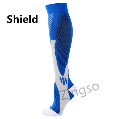 Men Women Compression Nylon 20–30mmHg Knee High Running Travel Sports Socks - Image 1 of 4