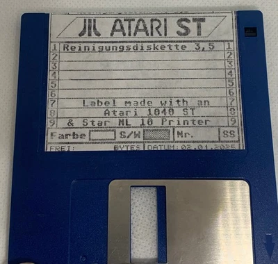 🕹 Reinigungsdiskette  3,5“ / Floppy Cleaning Head Disk / Atari / Amiga  🕹 - Bild 1 von 3