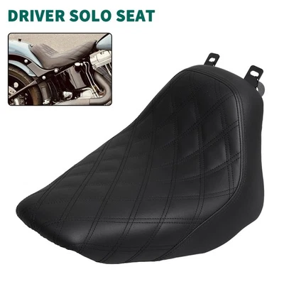 Black Diamond Stitch Mount Driver Seat For Harley Heritage Softail Classic FLSTC - Imagem 1 de 4