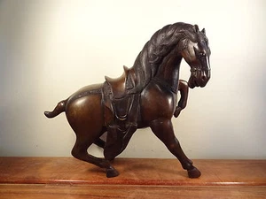 Alte Bronze Pferd Statue - 8 1/4" Höhe x 8 1/2" Breite x 3 3/4" Tiefe - Bild 1 von 5