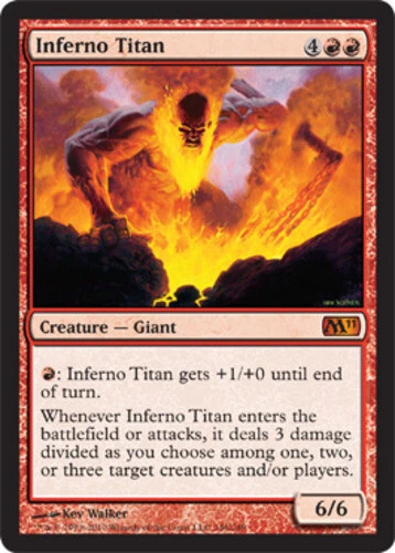 Magic 2011 Inferno Titan - Foil x1 Moderate Play, English Magic Mtg M:tG - Image 1 of 1