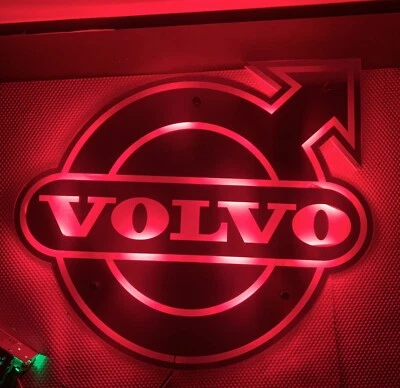 Volvo Red Led Light Truck Interior Silver Mirror Led Board 12/24V Back Board - Image 1 of 4