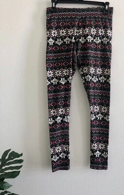 Leggings recortados con estampado mixto de reno/corazón Navidad/vacaciones talla S Gloria descolorida Foto 1 de 4
