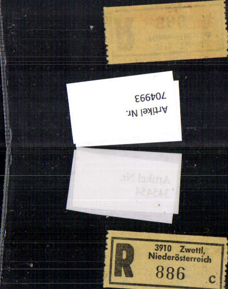 704993 Einschreibezettel Rekozettel R-Zettel Zwettl Niederösterreich - Bild 1 von 1