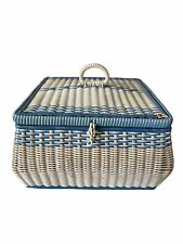 Vintage 50s Wicker Sewing Box Basket