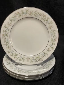Noritake Savannah 2031 Bread Butter Plate Platinum Rim Floral Pink Set of 4 *604 - Picture 1 of 5