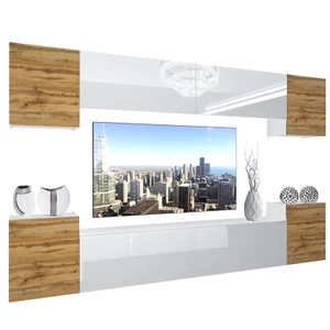 BELINI Wohnwand Wohnzimmer-Set Schrankwand mit LED Anbauwand TV-Schrank - Bild 1 von 20